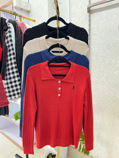 Polo Collar Long Sleeve